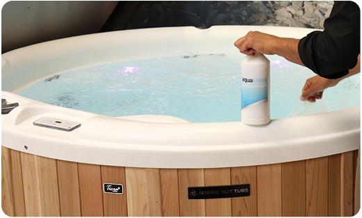 Aquakristal hottub water reinigen